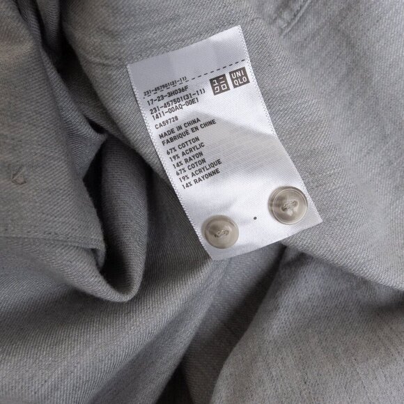 🚨 Uniqlo Soft Brushed Long Sleeve Shirt Gray - Picture 13 of 13